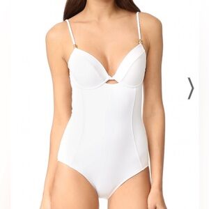 HEIDI KLUM Designer Stunning Sun Muse Classic Demi White One Piece Sz 10
